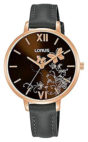 Lorus Damen | braunes Zifferblatt mit Sonnenschliff | graues Lederband RG202TX9 von Lorus