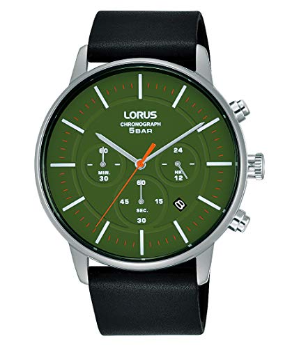 Lorus Fashion Herren-Uhr Chronograph Edelstahl mit Lederband RT309JX9 von Lorus