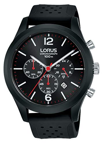 Lorus Fashion Herren-Uhr Chronograph Edelstahl und Kunststoff mit Silikonband RT349HX9 von Lorus