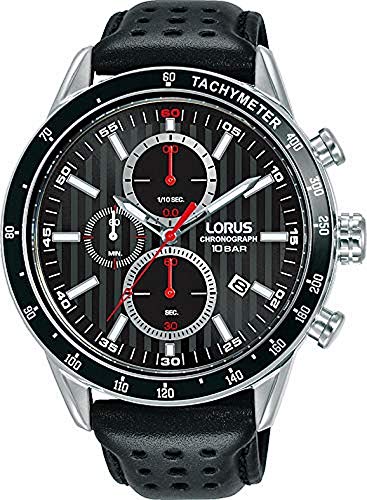 Lorus Herren Analog Quarz Uhr mit Echtes Leder Armband RM335GX9 von Lorus