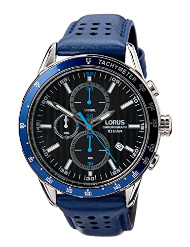 Lorus Herren Analog Quarz Uhr mit Echtes Leder Armband RM337GX9 von Lorus