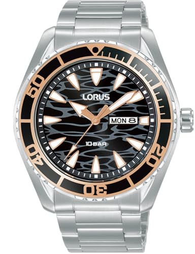 LORUS Herren Analog Quarz Uhr mit Edelstahl Armband RH387AX9 von Lorus