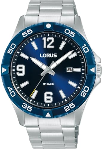 LORUS Herren Analog Quarz Uhr mit Edelstahl Armband RH989QX9 von Lorus