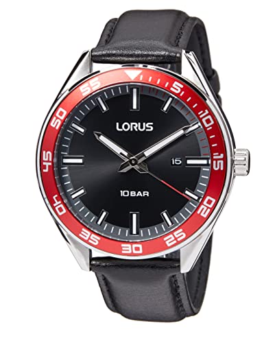 Lorus Herren Analog Quarz Uhr mit Leder Armband RH941NX9 von Lorus