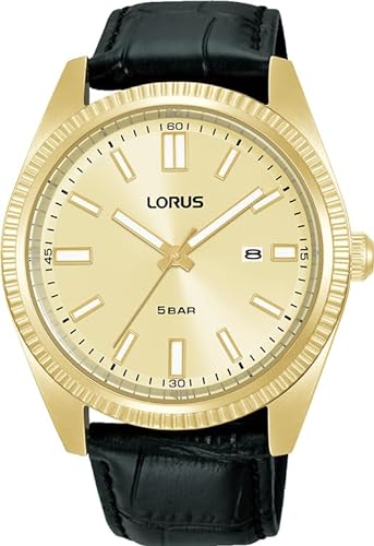 Lorus Herren Analog Quarz Uhr mit Leder Armband RH976QX9 von Lorus