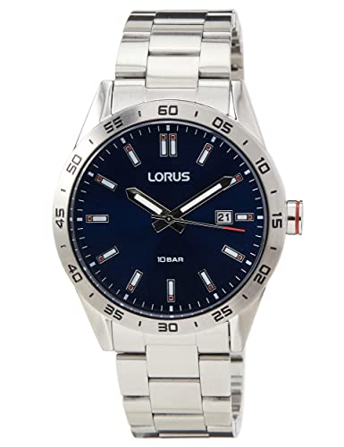 Lorus Herren Analog Quarz Uhr mit Metall Armband RH961NX9, Silber von Lorus