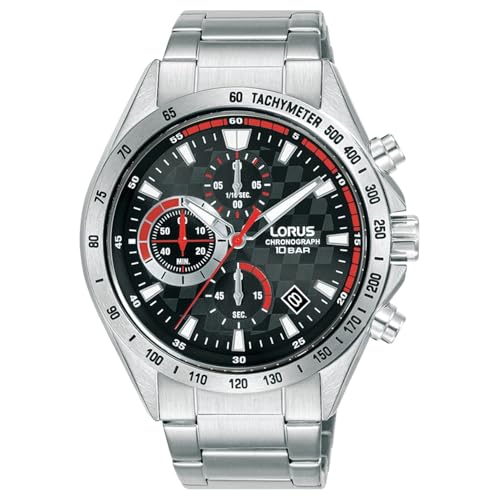 Lorus Herren Analog Quarz Uhr mit Metall Armband RM309JX9, Schwarz von Lorus