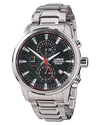 Lorus Herren Analog Quarz Uhr mit Metall Armband RM327HX9, Schwarz von Lorus