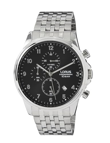 Lorus Herren Analog Quarz Uhr mit Metall Armband RM335JX9, Schwarz von Lorus
