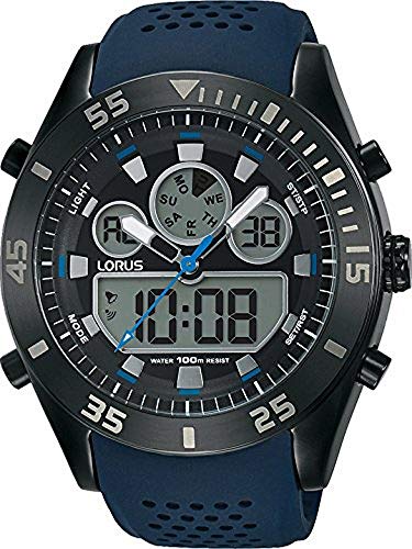 Lorus Sport Herren-Uhr Chronograph Edelstahl und Kunststoff mit Silikonband R2337LX9 von Lorus