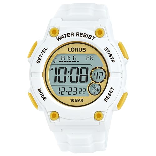 LORUS Herren Digital Quarz Uhr mit Silikon Armband R2337PX9 von Lorus