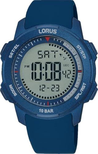 LORUS Herren Digital Quarz Uhr mit Silikon Armband R2373PX9 von Lorus