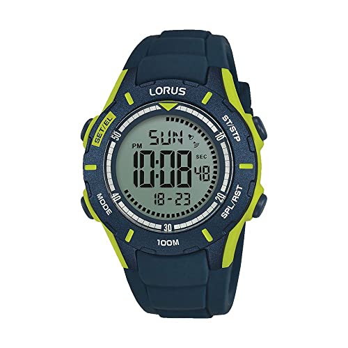 Lorus Kids Jungen-Uhr Chronograph Edelstahl und Kunststoff mit Silikonband R2365MX9 von Lorus