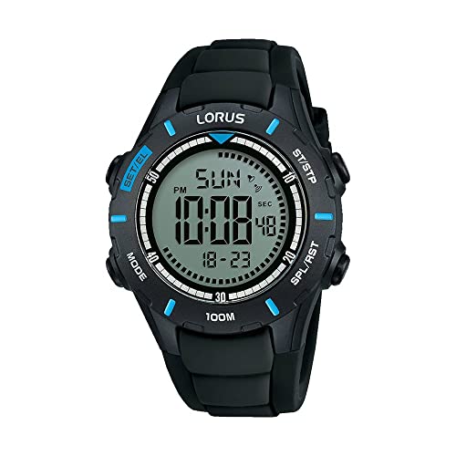 Lorus Kids Jungen-Uhr Chronograph Edelstahl und Kunststoff mit Silikonband R2367MX9 von Lorus