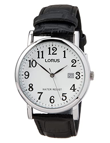 Lorus Klassik Herren-Uhr mit Palladiumauflage und Lederband RG835CX9 von Lorus