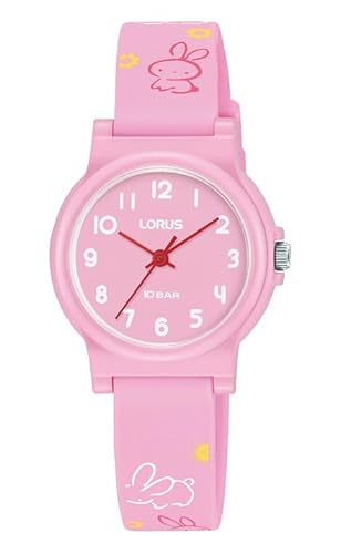 LORUS Mädchen Analog Quarz Uhr mit Silikon Armband RRX41JX9 von Lorus