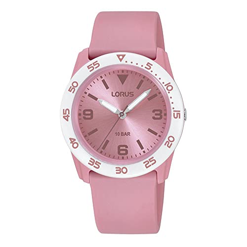 LORUS Mädchen Analog Quarz Uhr mit Silikon Armband RRX89HX9 von Lorus