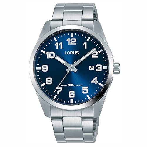Lorus Armbanduhr mit 3 Zeigern, Stahl, Zifferblatt blau RH975JX5 von Lorus