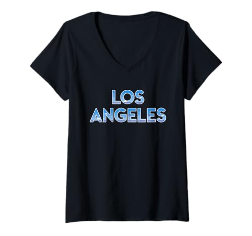 Damen Los Angeles Tshirt Männer Frauen Kalifornien Retro Vintage T-Shirt mit V-Ausschnitt von Los Angeles Tshirt California LA Urlaubsreise