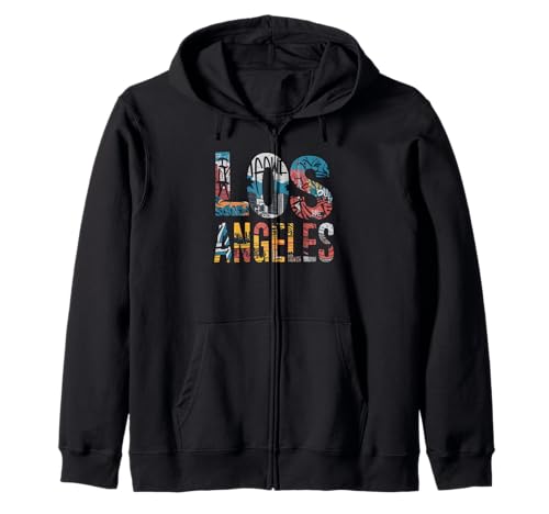Los Angeles Tshirt Männer Frauen Kalifornien Retro Vintage Kapuzenjacke von Los Angeles Tshirt California LA Urlaubsreise