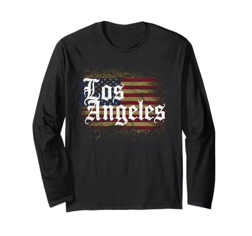 Los Angeles Tshirt Männer Frauen Kalifornien Retro Vintage Langarmshirt von Los Angeles Tshirt California LA Urlaubsreise