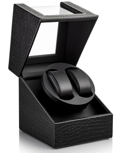 Los Gatos Uhrenbeweger 2 Uhr Automatik Uhrenbeweger: Watch Winder für Automatikuhren Uhrendreher für Herren und Damen Uhrendreher mit Japanischem Leisemotor USB-Ladekabel von Los Gatos