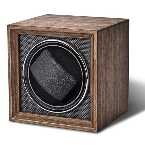 Uhrenbeweger 1 Uhr Automatik Uhrenbeweger: LOSGATOS Watch Winder mit Walnussmaserung für Automatikuhren Uhrendreher für Herren und Damen USB-C Netzteil von Los Gatos