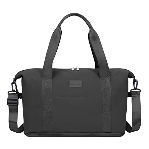 Lossga Handgepäck 40x20x25 für Ryanair Cabin Bag Reisetaschen Maximale Größe 45X36X20 für Easyjet Sports Weekender Tasche für Männer und Frauen mit Schulterriemen (Schwarz) von Lossga