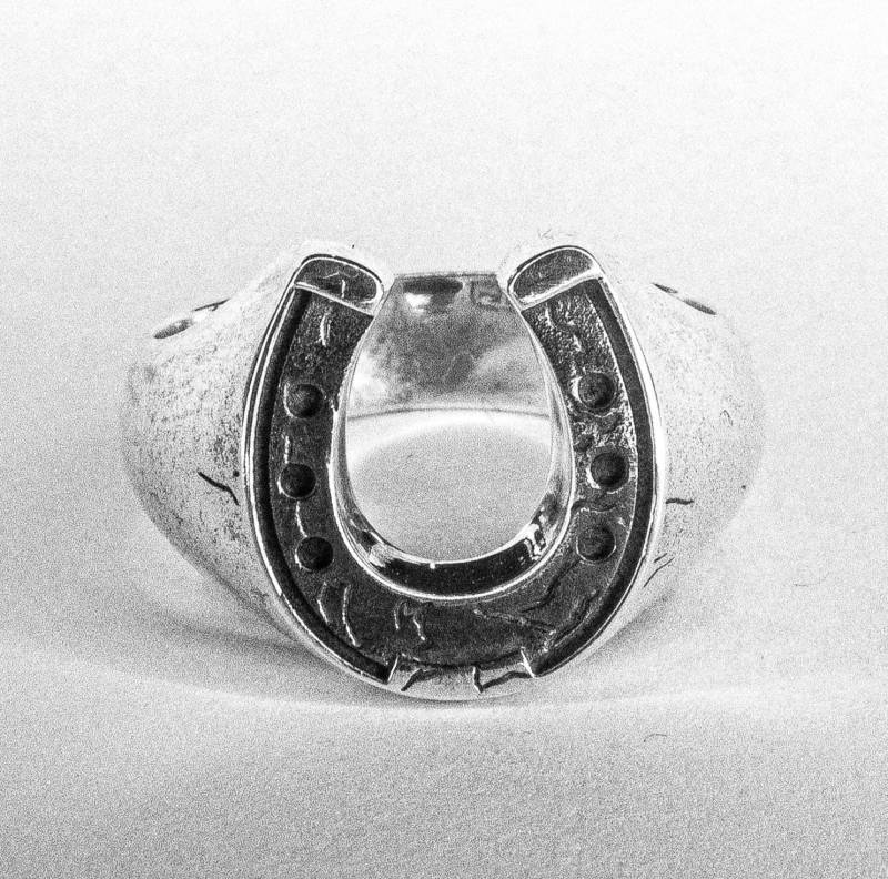 Hufeisen Siegelring Alte Schule Oxidiertes Sterlingsilber Rodeo Schmuck von LostAmigo