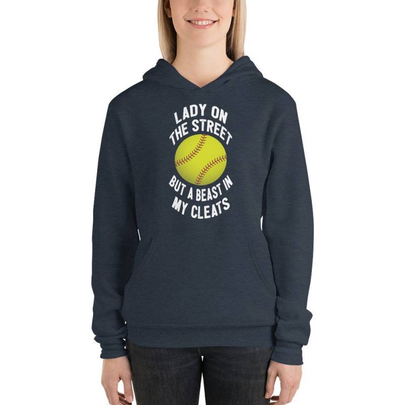 Dame Auf Der Straße Aber Ein Tier in Meinem Stollen Lustige Softball Hoodie Sweatshirt Für Frauen & Mädchen von LostAndFoundShirts