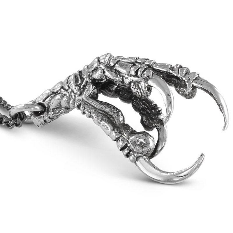 Krähenkralle-Halskette - Antiker Silberner Vogelklauen-Anhänger Krähenkrallen-Halskette von LostApostle