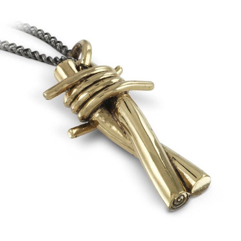 Punk-Halskette - Stacheldraht Halskette Bronze Anhänger von LostApostle