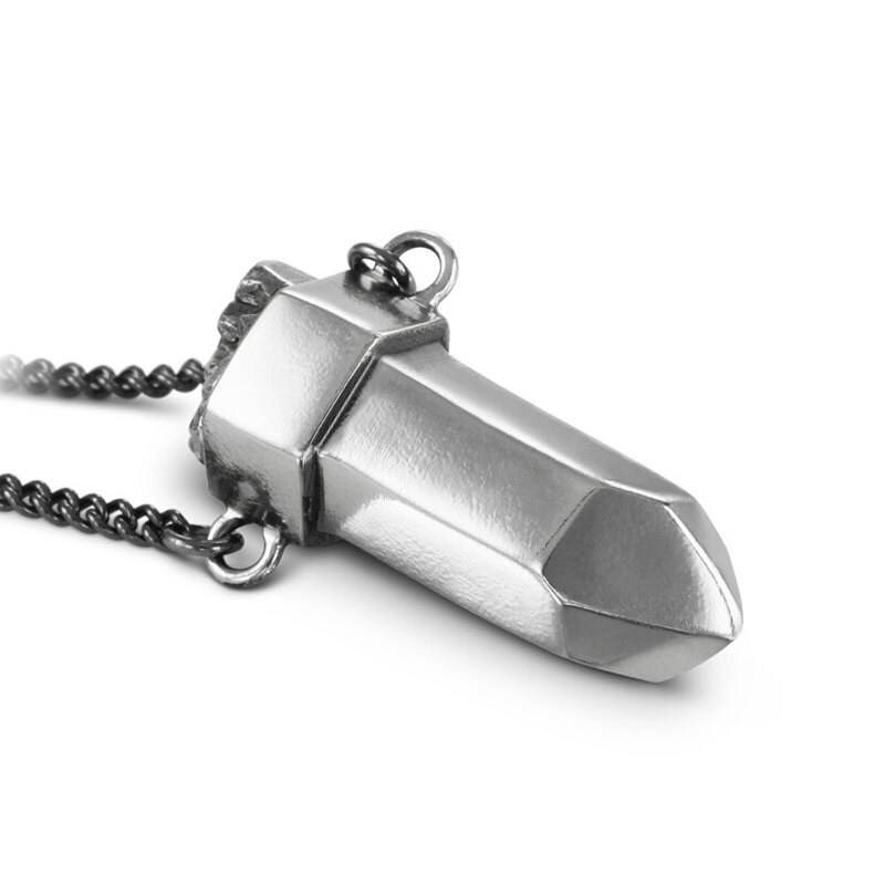 Quarz-Kristall-Halskette - Antik Silber Kristall Anhänger Quarz-Anhänger von LostApostle