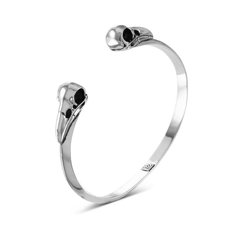 Rabenschädel-Manschette - Antike Silberne Vogelschädel-Manschette Vogelschädel-Armband von LostApostle