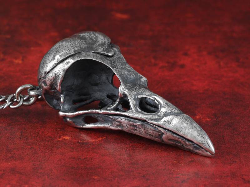 Elster Schädel Locket - Sterling Silber Vogel-Schädel Medaillon Elster Schädel Locket - Sterling Silber Vogel-Schädel Medaillon von LostApostleLuxe
