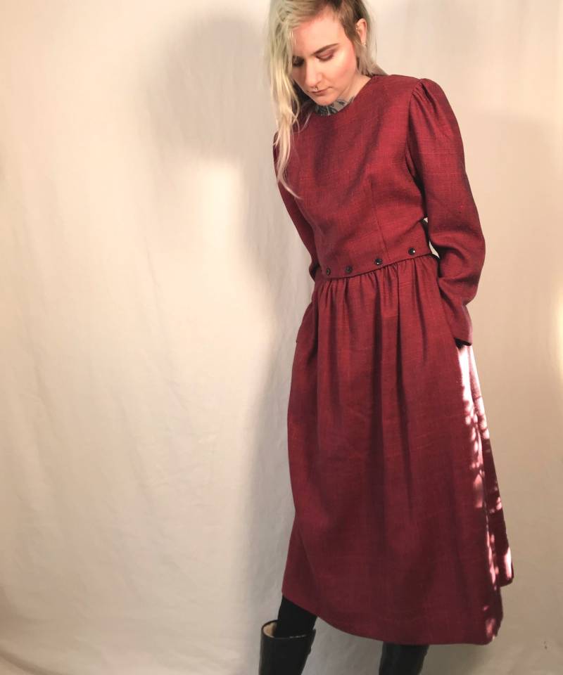 Vtg Lanz Twill 2 Teiliges Kleid Mit Tollem Knopf Detail, 5/6 Vtg Lanz Twill 2 Teiliges Kleid Mit Tollem Knopf Detail, 5/6 von LostFortyThrift