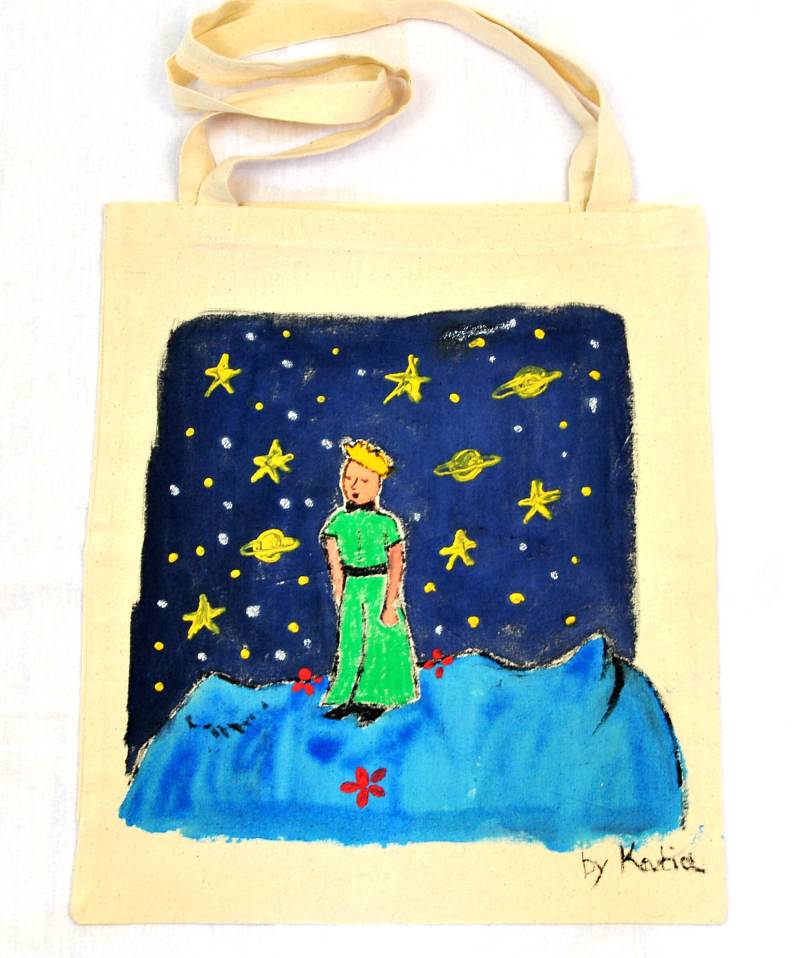 Handbemalte Einkaufstasche Little Prince Markttasche Tote von LostGinger