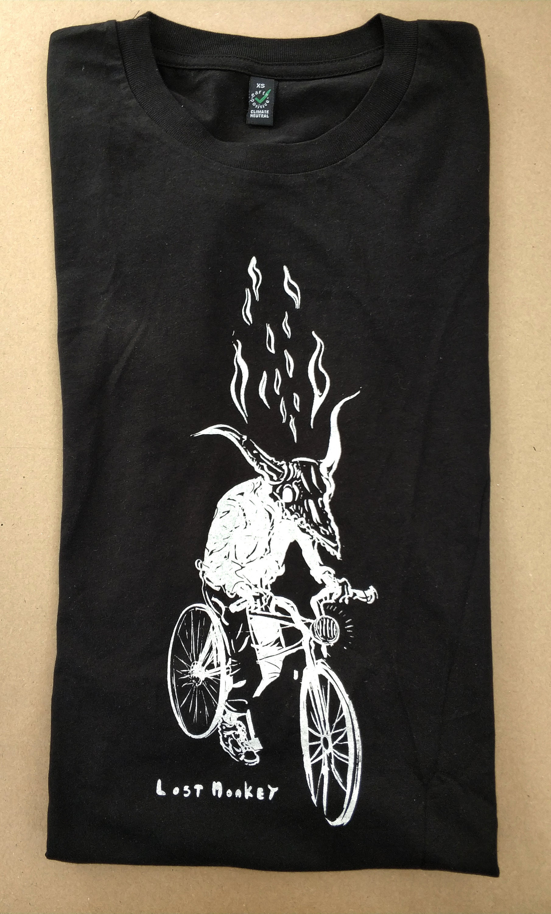 Bike Fiend Hand Siebdruck Bio T-Shirt Bike Fiend Hand Siebdruck Bio T-Shirt von LostMonkeyLondon