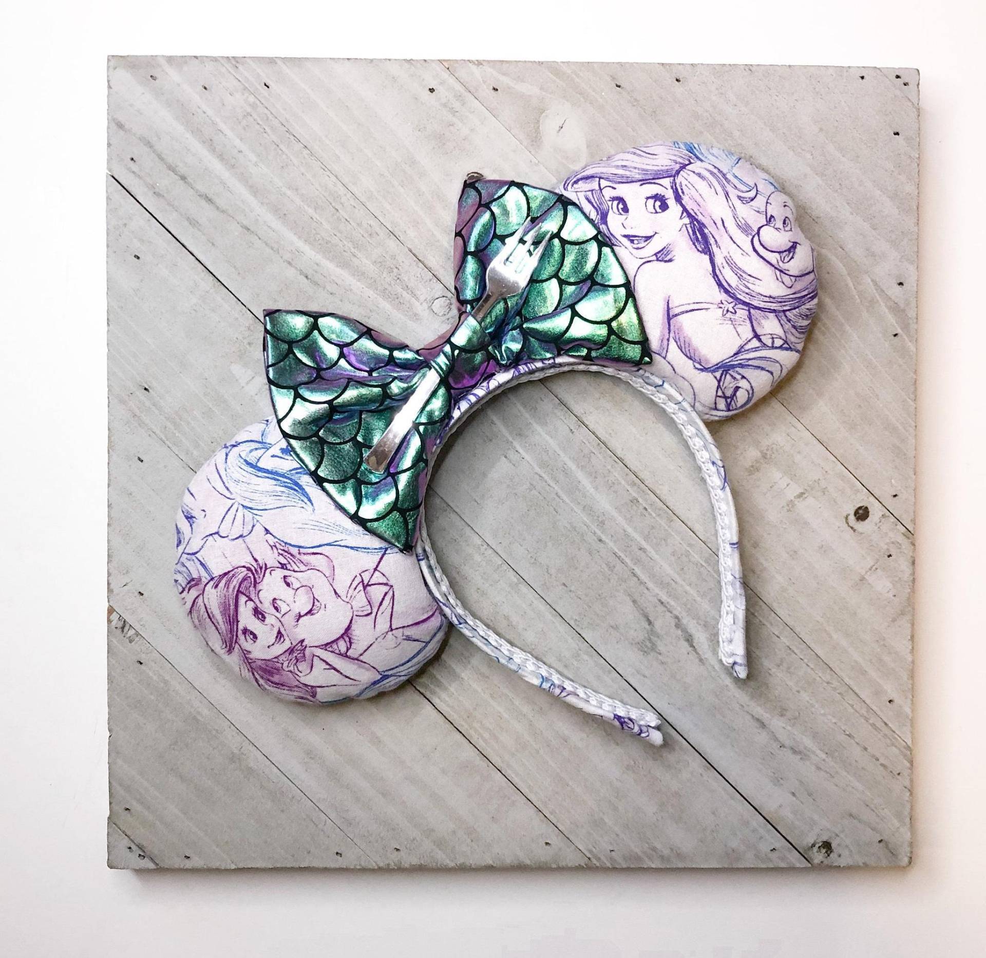 Arielle Die Kleine Meerjungfrau Skizze Mausohren | Large Print Stirnband Prinzessin Erwachsene Kinder Freizeitpark Accessoires von LostPrincessDreams