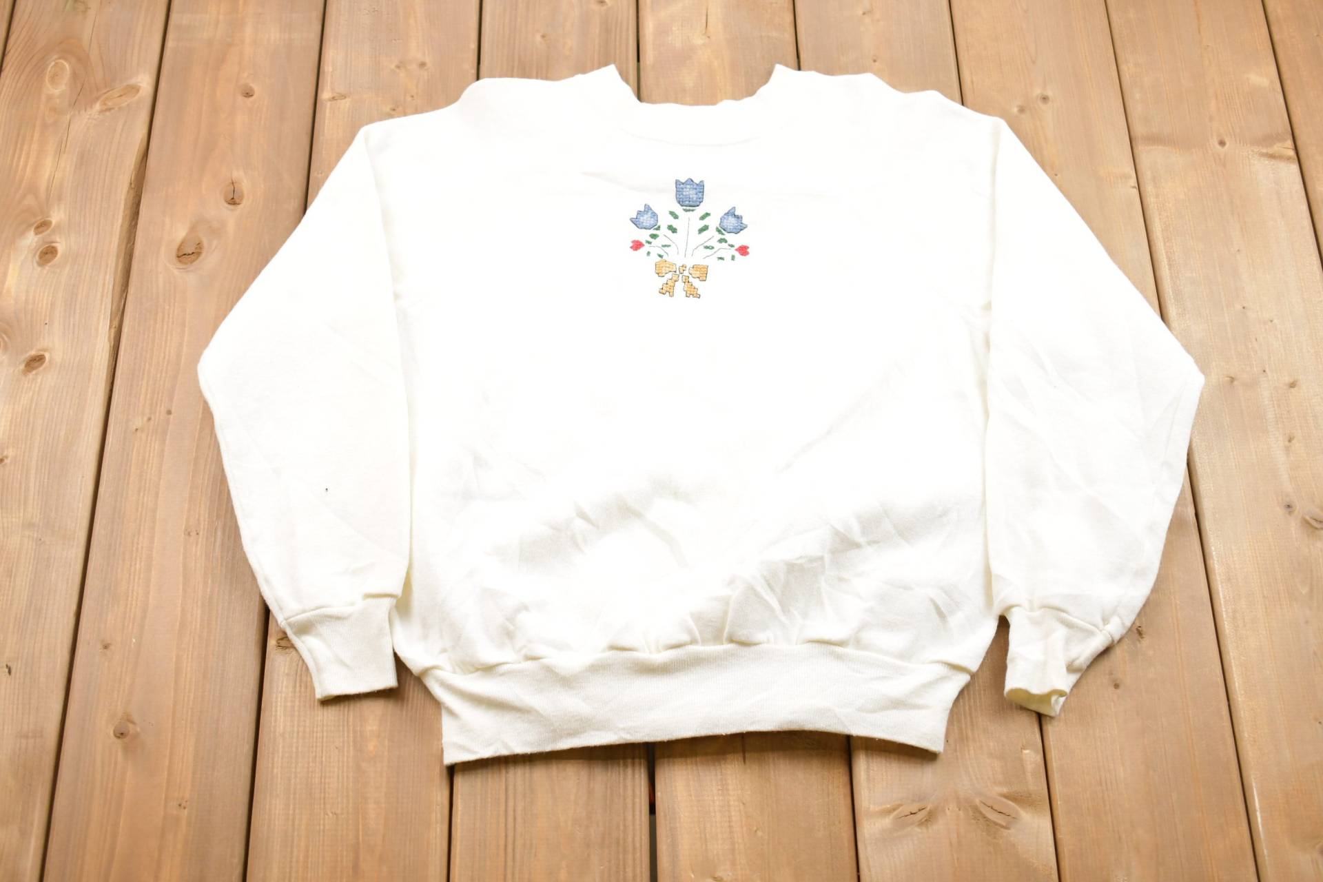 1990Er Jahre Floral Print Crewneck Sweater/Natur Vintage Sweatshirt Wilderness Pullover von Lostboysvintage