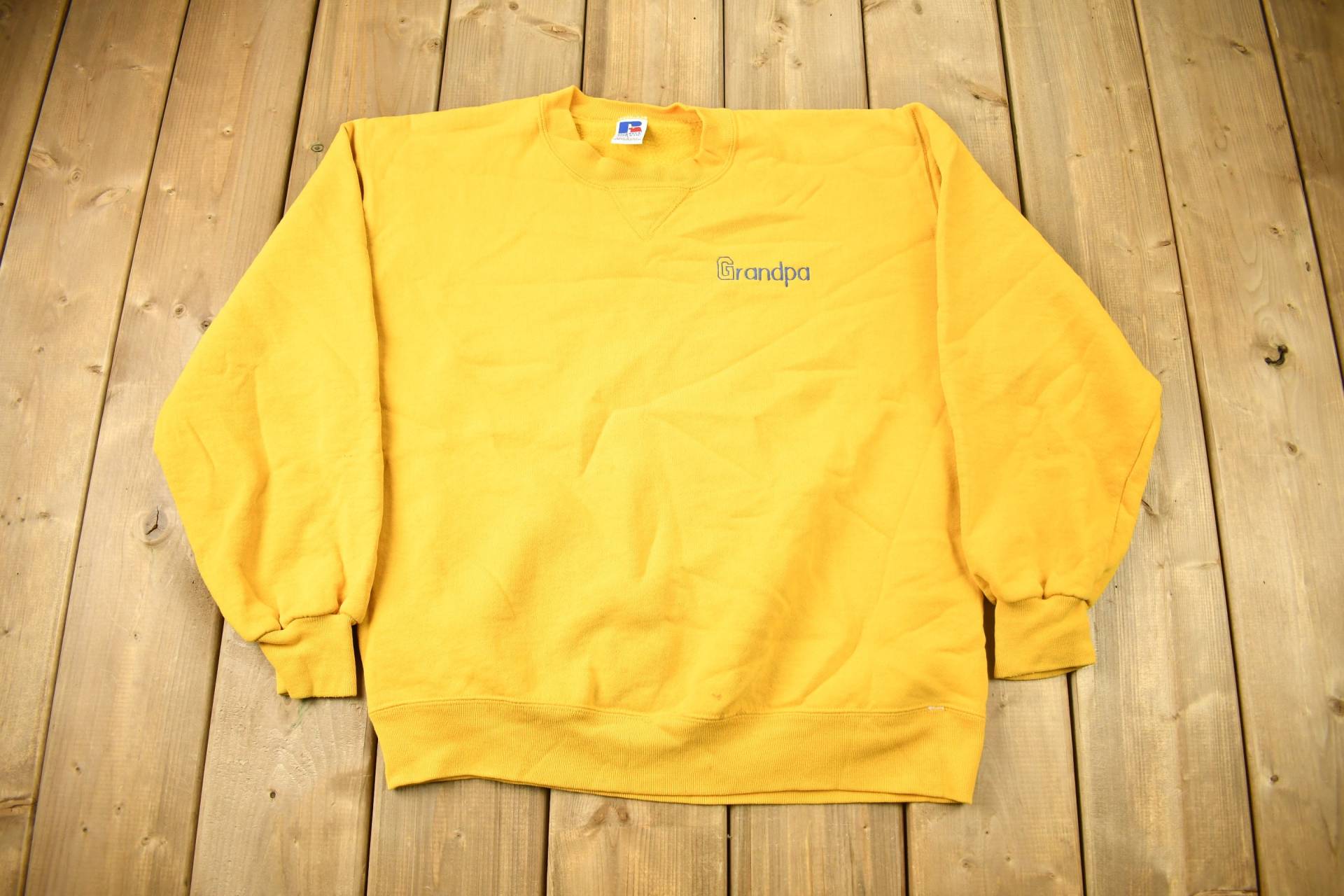 1990Er Vintage Grandpa Besticktes Sweatshirt Mit Rundhalsausschnitt/90S Crewneck Souvenir Russel Athletics Streetwear Made in Usa von Lostboysvintage