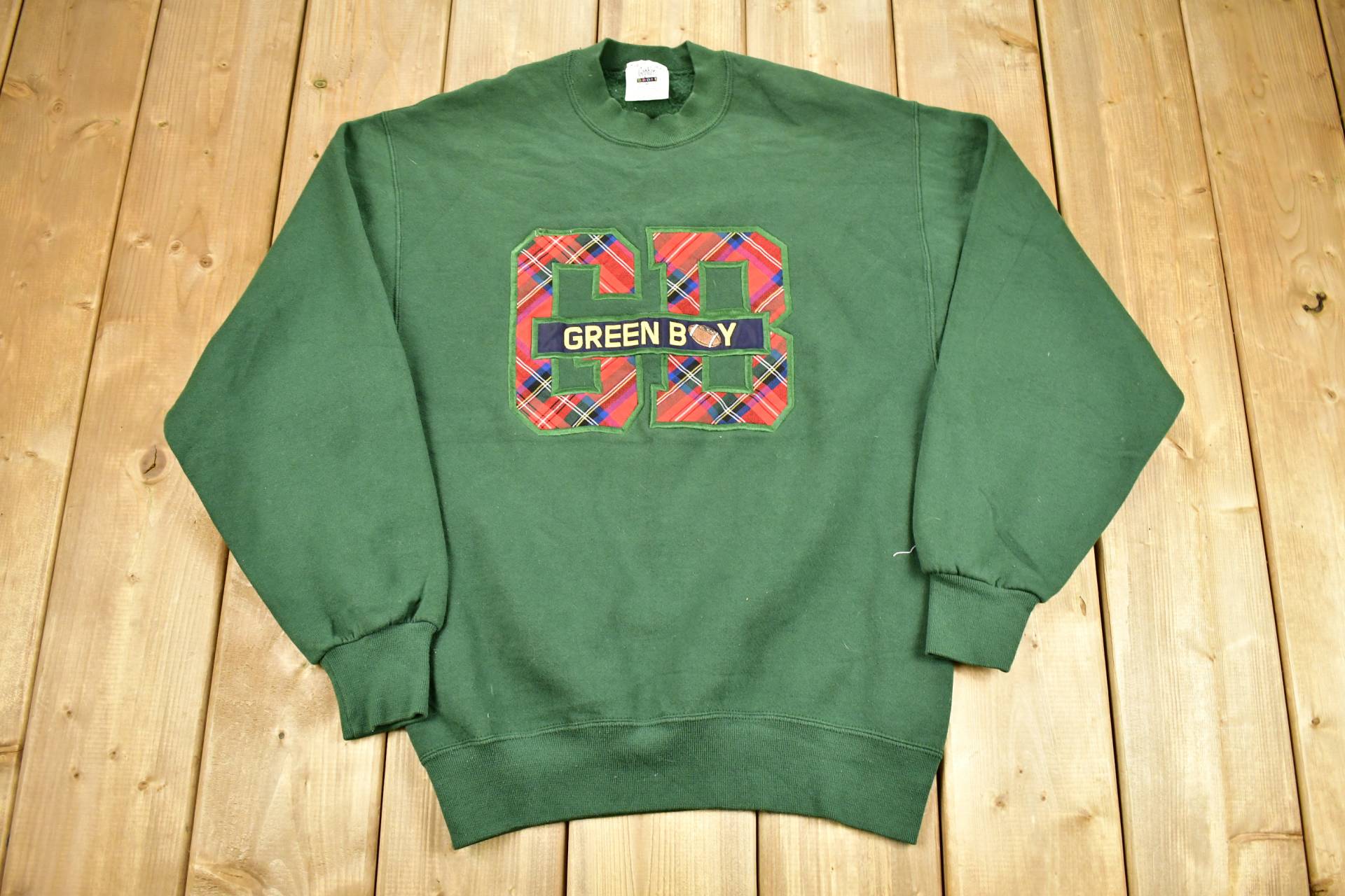 Vintage 1990Er Jahre Green Bay Packers Nfl Besticktes Crewneck Sweatshirt/Made in Usa Fußball Sportbekleidung Athleisure Americana von Lostboysvintage