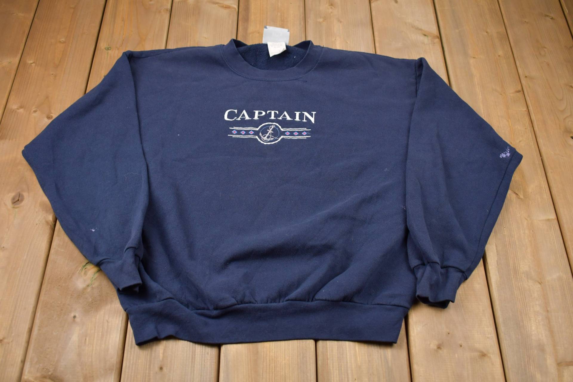 Vintage 1990Er Lee Captain Besticktes Crewneck Sweatshirt/90Er Souvenir Athleisure Streetwear Made in Usa von Lostboysvintage