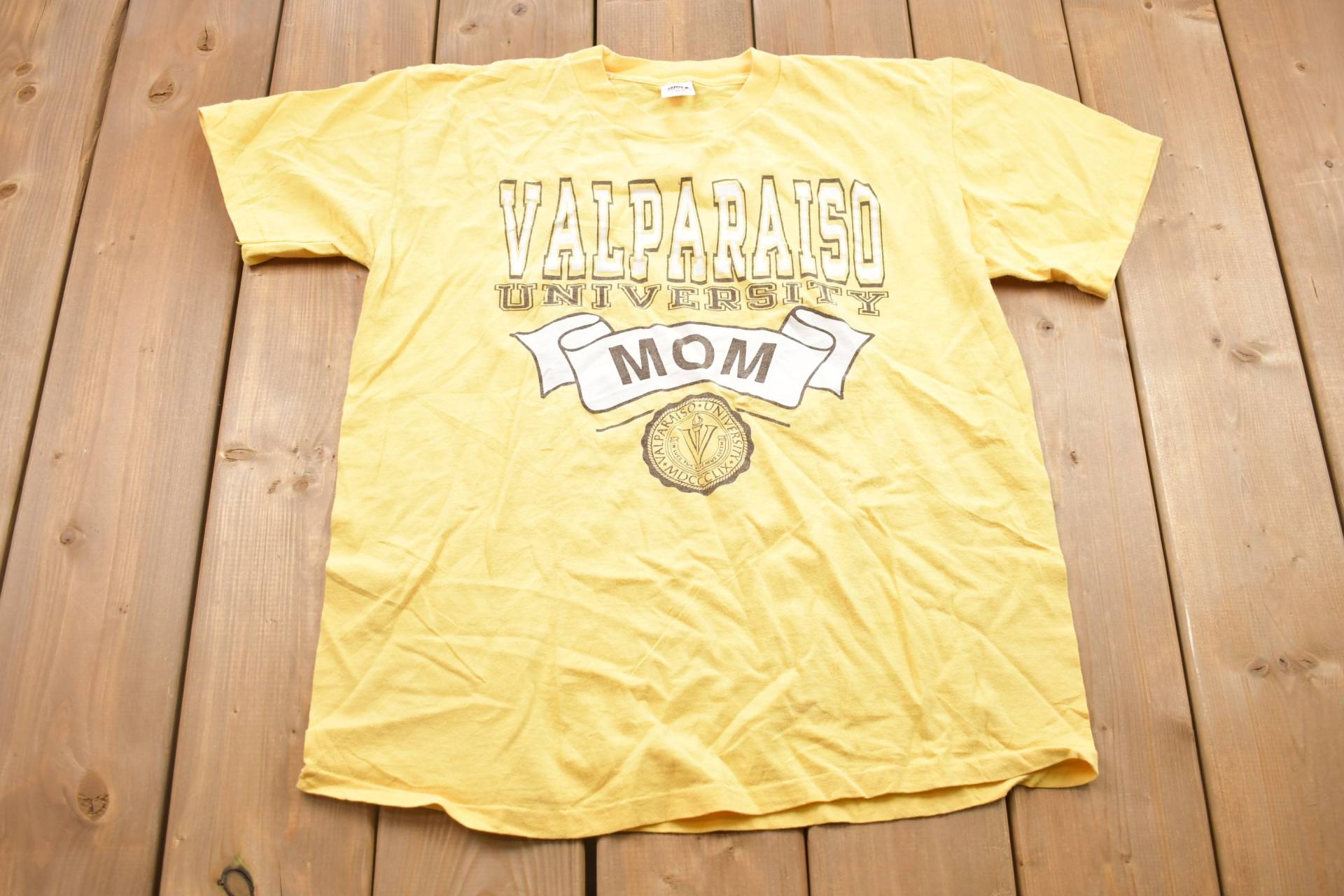 Vintage 1990Er Jahre Valparaiso University Collegiate Mom T-Shirt/Made in Usa Ncaa Americana Sportbekleidung von Lostboysvintage
