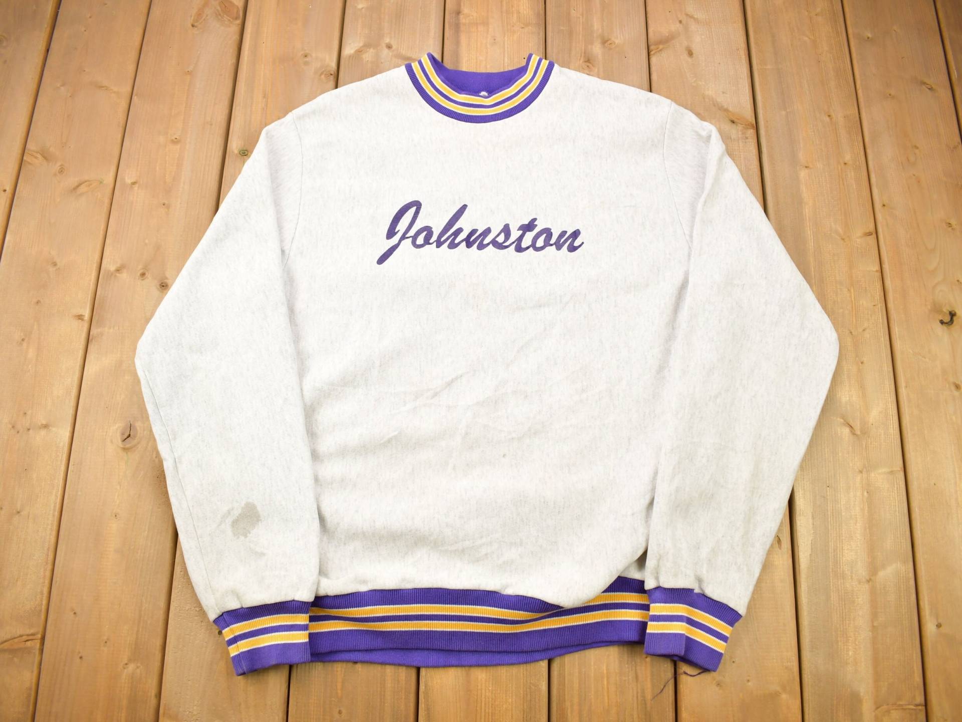 Vintage 1990Er Johnston Heavy Weight Crewneck Sweatshirt/90Er Made in Usa Gerippter Pullover Streetwear Pioneer Sports Inc von Lostboysvintage