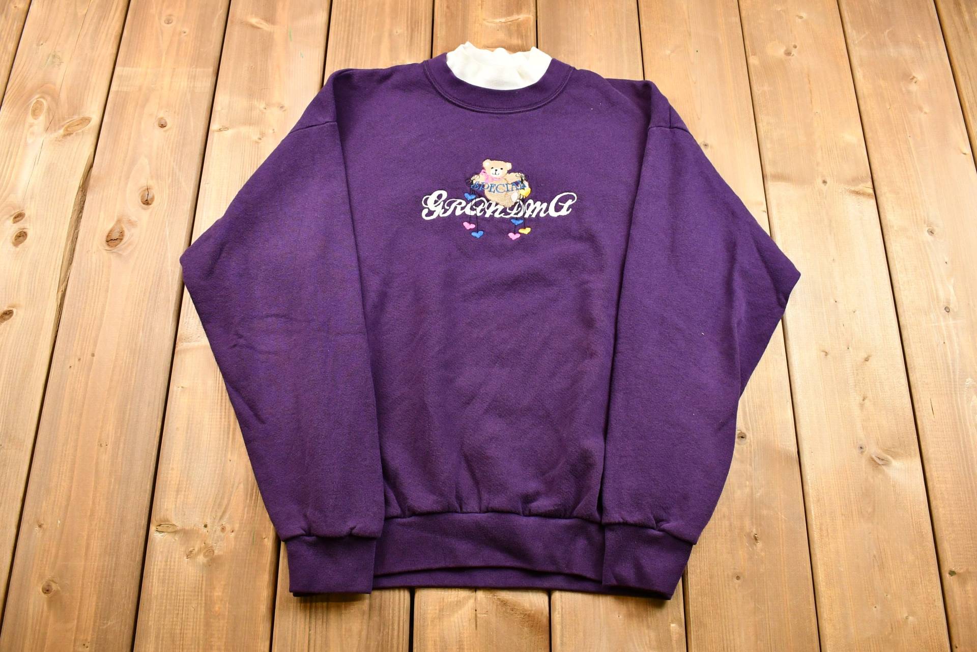 90Er Jahre Oma Crewneck/Teddybär Grafik Vintage Sweatshirt Made in Usa American Streetwear von Lostboysvintage