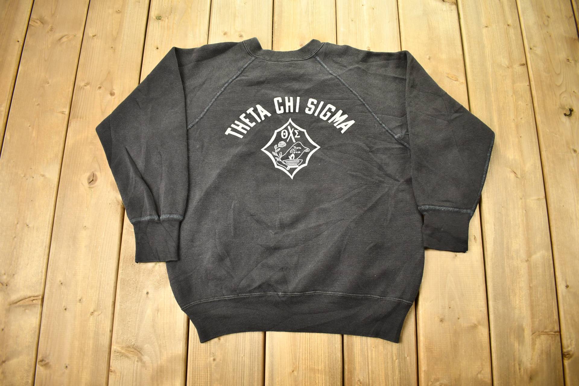 Vintage 1950Er Jahre Theta Chi Sigma Champion Raglan Crewneck Sweatshirt/True Made in Usa Sportswear von Lostboysvintage
