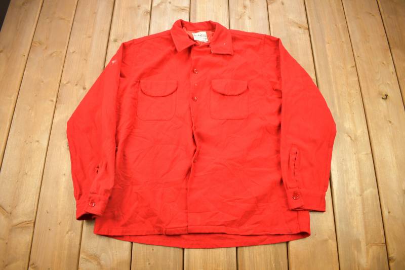 Vintage 1950S Wolverine Superb Wool Blend Loop Shirt/True Flanell Wollhemd Freizeithemd Formelles Hemd von Lostboysvintage