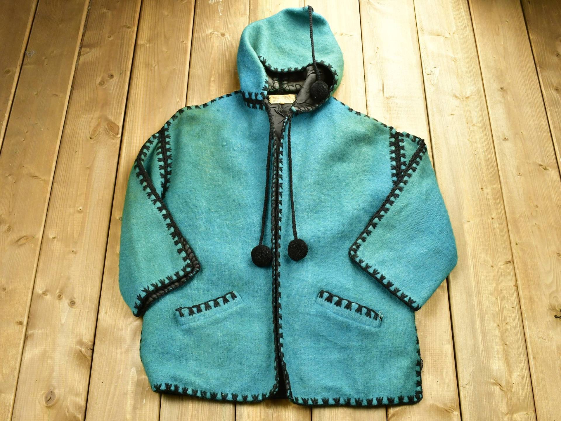 Vintage 1960Er Fast Dyes Wolle Pullover Weste/Jacke Offener Verschluss Made in Griechenland Outdoor Winter Dorfweste True von Lostboysvintage