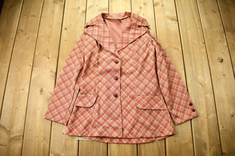 Vintage 1960S Jane Colby Button Up Argyle Blazer/60S True Abstraktes Muster Freizeithemd Made in Usa Mod Style von Lostboysvintage